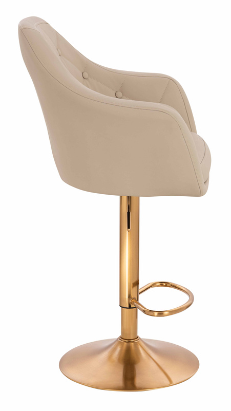 HR831W Krémszínű Műbőr Premium Soft szék Arany lábbal