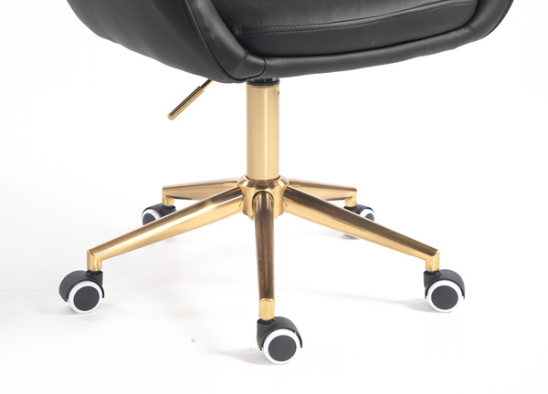 HR2055K Fekete Modern Műbőr Szék Aany lábbal