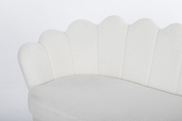 FREY Fehér modern boucle kanapé arany lábbal