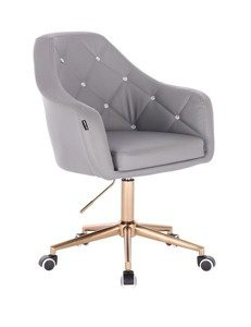 HR830K Szürke modern műbőr szék arany lábbal