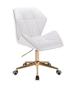 HR212K ZIC-ZAC Fehér modern műbőr szék arany lábbal