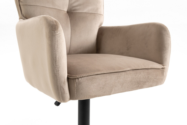 HR250W Latte modern velúr szék fekete lábbal