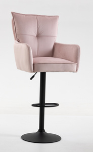 HR250W Púder Rózsaszín modern velúr szék fekete lábbal