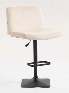 HR150KW Krémszínű Modern Velúr Szék Fekete lábbal