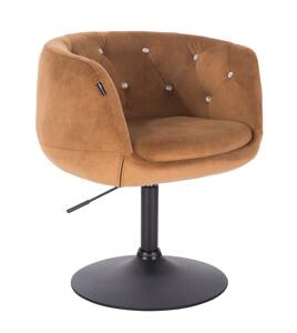 HR333CN Mézbarna modern velúr szék fekete lábbal