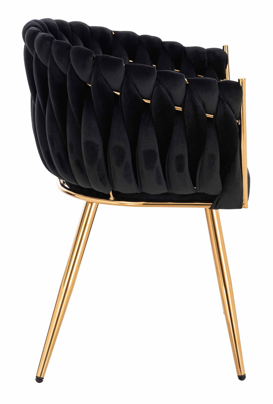 HR750 Szék Arany lábakkal Fekete velúr
