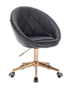 HC8516K Fekete modern műbőr szék arany lábbal