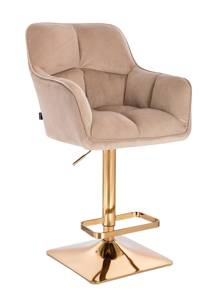 HR550KW Latte modern velúr szék arany lábbal
