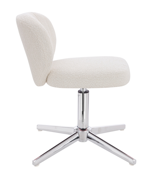 HR193CROSS Krémszínű modern boucle  szék krómozott lábbal