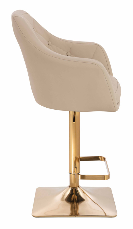 HR831KW Krémszínű Műbőr Premium Soft szék Arany lábbal