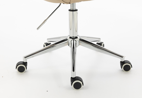 HR2055K Krémszínű Modern Műbőr Szék Krómozott lábbal