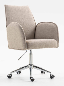 HR280K Latte modern boucle szék krómozott lábbal