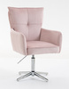 HR250CROSS Púder Rózsaszín modern velúr szék krómozott lábbal