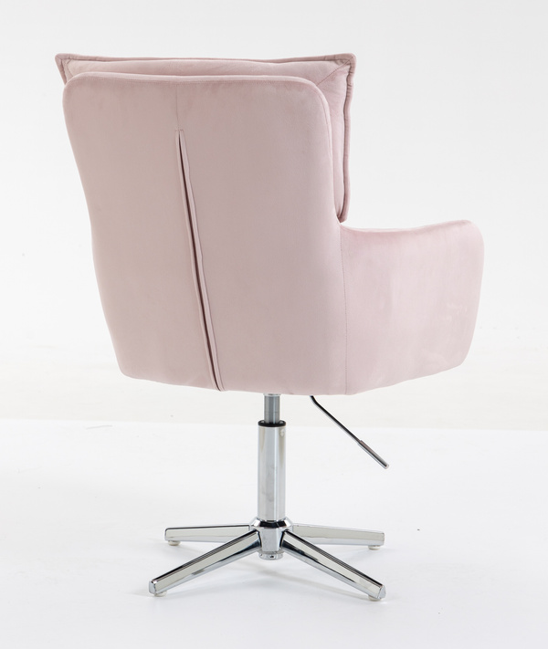 HR250CROSS Púder Rózsaszín modern velúr szék krómozott lábbal