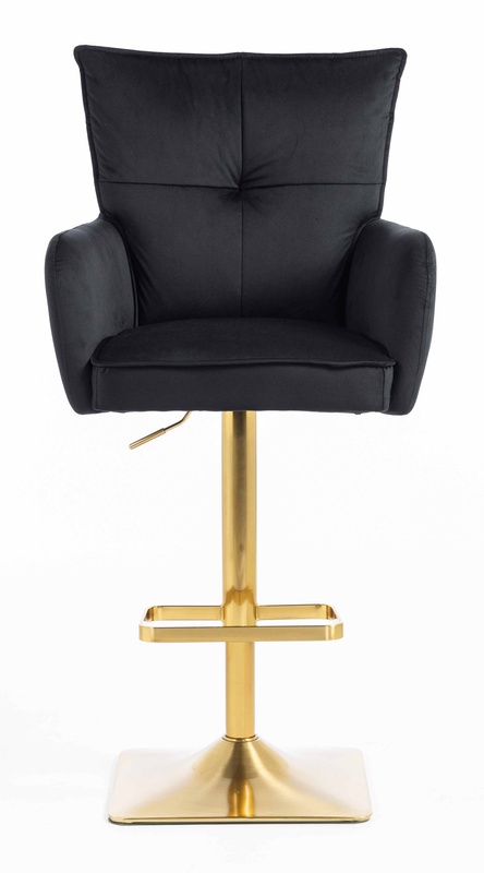 HR250KW Fekete modern velúr szék arany lábbal