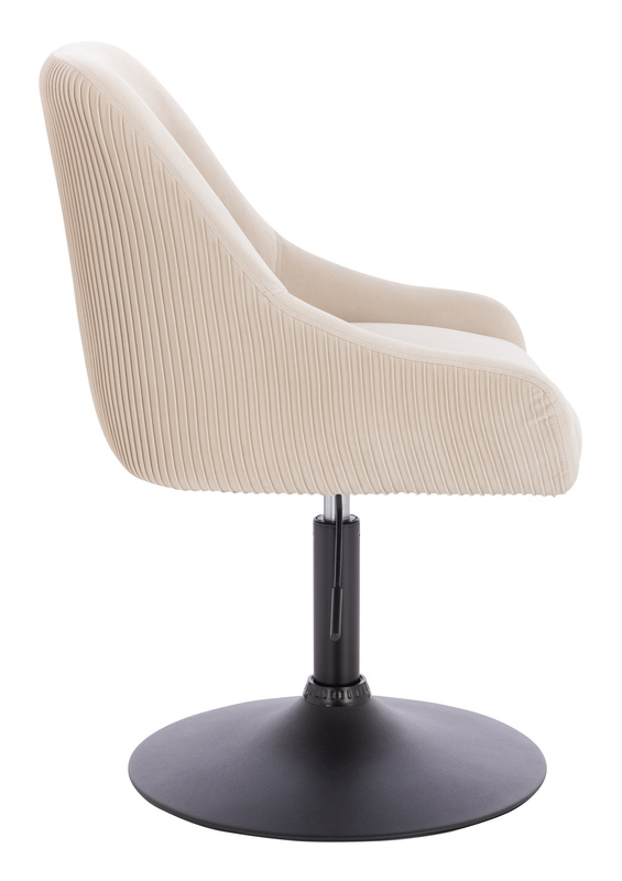 HR920N Krémszínű Modern Velúr Szék Fekete lábbal