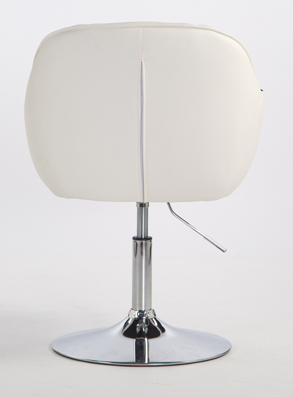 HR2055N Fehér Modern Műbőr Szék Krómozott lábbal