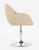 HR2055N Krémszínű Modern Műbőr Szék Krómozott lábbal