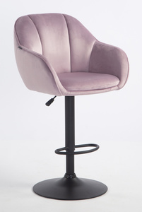 HR2055W Halványlila Modern Velúr Szék Fekete lábbal