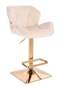 HR111KW Krémszínű modern velúr szék arany lábbal