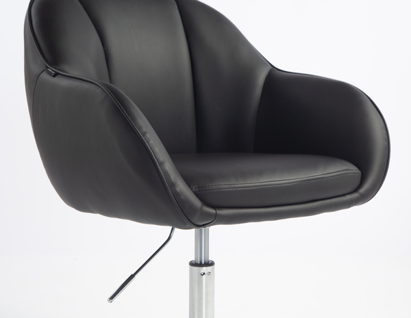 HR2055N Fekete Modern Műbőr Szék Krómozott lábbal