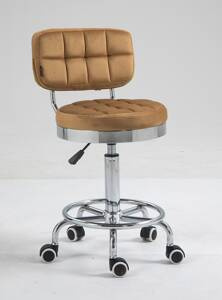 HC636 Mézbarna modern velúr szék krómozott lábbal