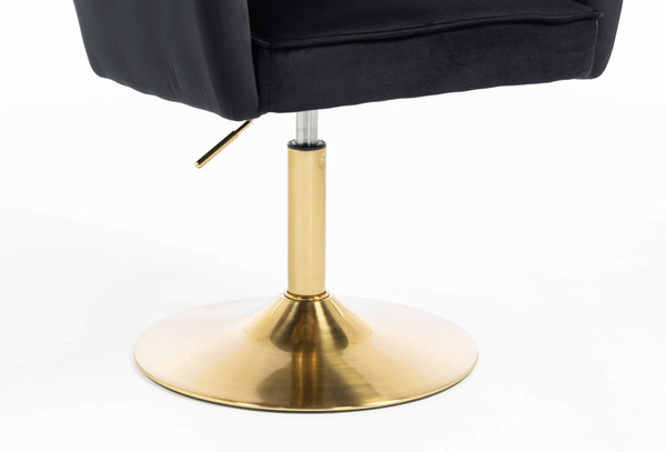HR250N Fekete modern velúr szék arany lábbal