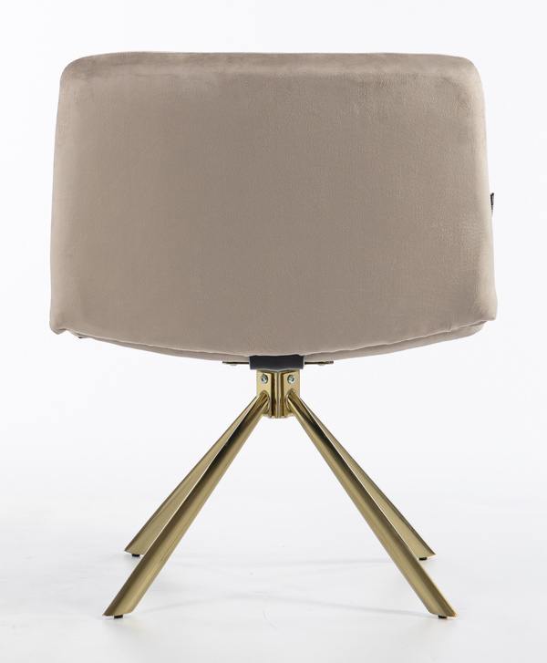 HR150 CSILLAGLÁB Latte Modern Velúr Szék Arany lábbal