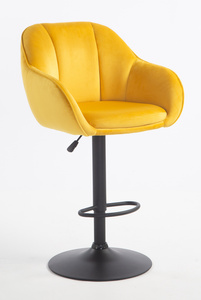 HR2055W Sárga Modern Velúr Szék Fekete lábbal