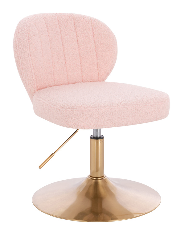 HR193N Púder Rózsaszín modern boucle  szék arany lábbal