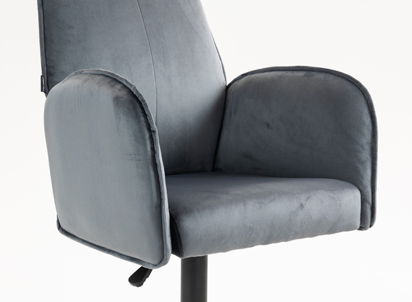 HR280KW Grafit Modern Velúr Szék Fekete lábbal