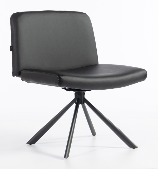 HR150 CSILLAGLÁB Fekete Modern Műbőr Szék Fekete lábbal