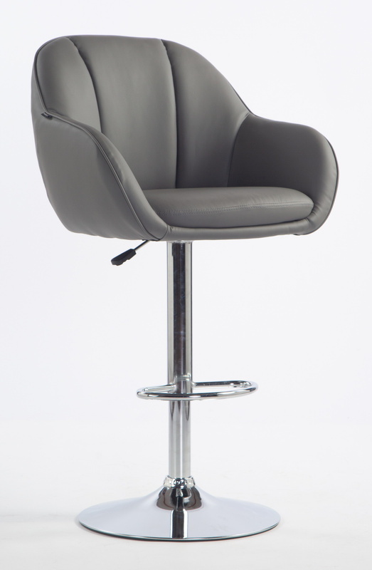 HR2055W Szürke Modern Műbőr Szék Krómozott lábbal