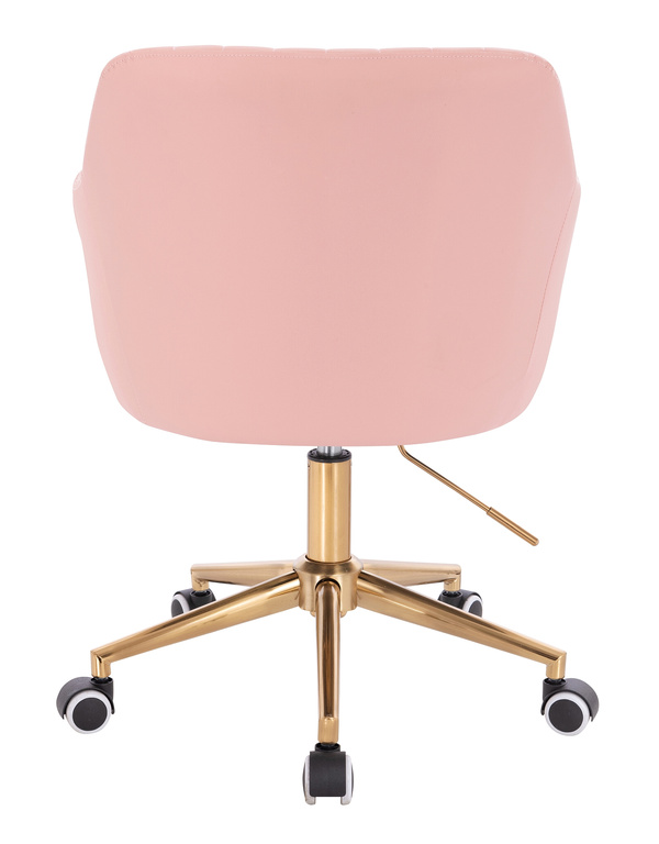 HC190K  Rózsaszín Modern Műbőr Szék Arany lábbal