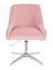 HR920CROSS Púder Rózsaszín Modern Velúr Szék Krómozott lábbal