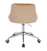 HR1054K Latte modern velúr szék krómozott lábbal