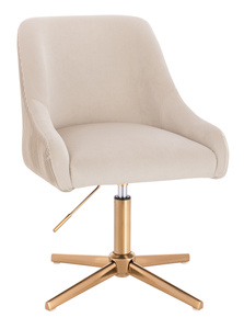 HR920CROSS Krémszínű Modern Velúr Szék Arany lábbal