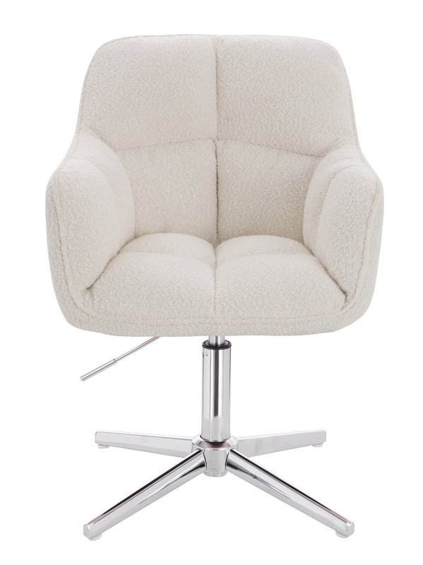 HR550CROSS Krémszínű modern boucle szék krómozott lábbal