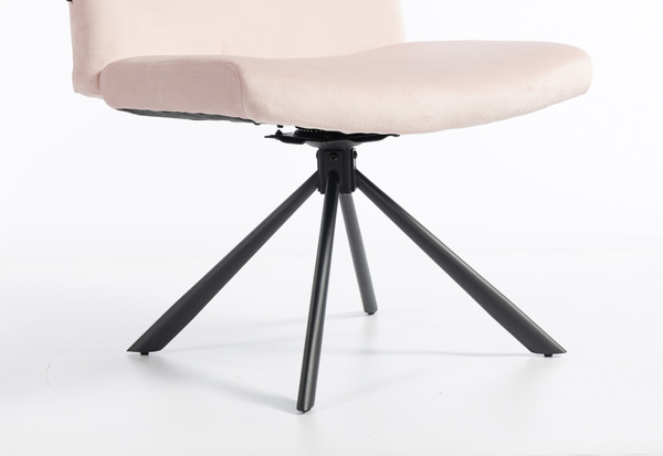 HR150 CSILLAGLÁB Púder Rózsaszín Modern Velúr Szék Fekete lábbal