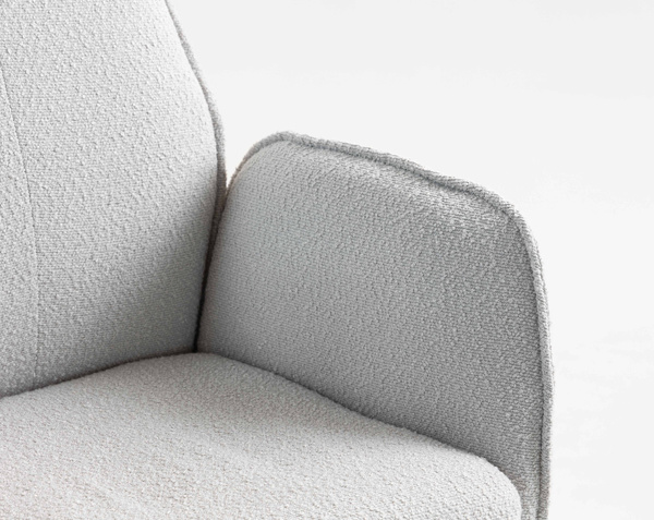 HR280W Szürke modern boucle szék fekete lábbal