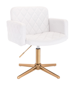 HC802CROSS Fehér Modern Műbőr Szék Arany lábbal