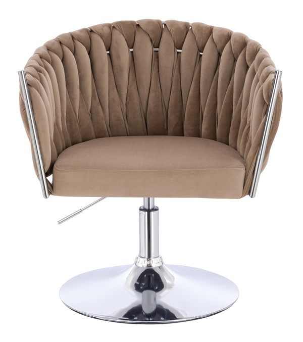 HR750N Latte Modern Velúr Szék Krómozott lábbal