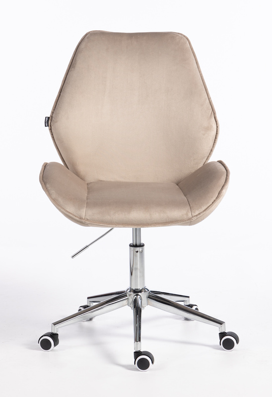 HR350K Latte modern velúr szék krómozott lábbal