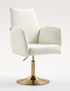 HR280N Krémszínű modern boucle szék arany lábbal
