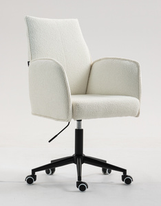 HR280K Krémszínű modern boucle szék fekete lábbal