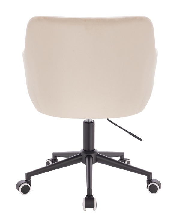 HR190K Krémszínű Modern Velúr Szék Fekete lábbal