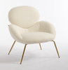 HR2045 Krémszínű modern boucle szék arany lábbal