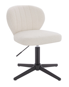 HR193CROSS Krémszínű modern boucle  szék fekete lábbal