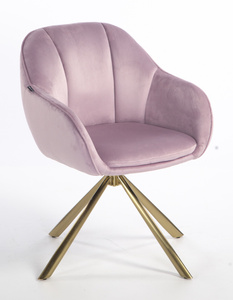 HR2055 CSILLAGLÁB Halványlila Modern Velúr Szék Arany lábbal