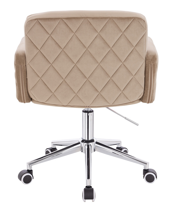 HR802K Latte Modern Velúr Szék Krómozott lábbal